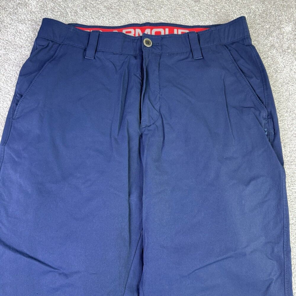 Under Armour Golf Pants Mens 34/30 Blue Loose Chino Slash Pocket Performance